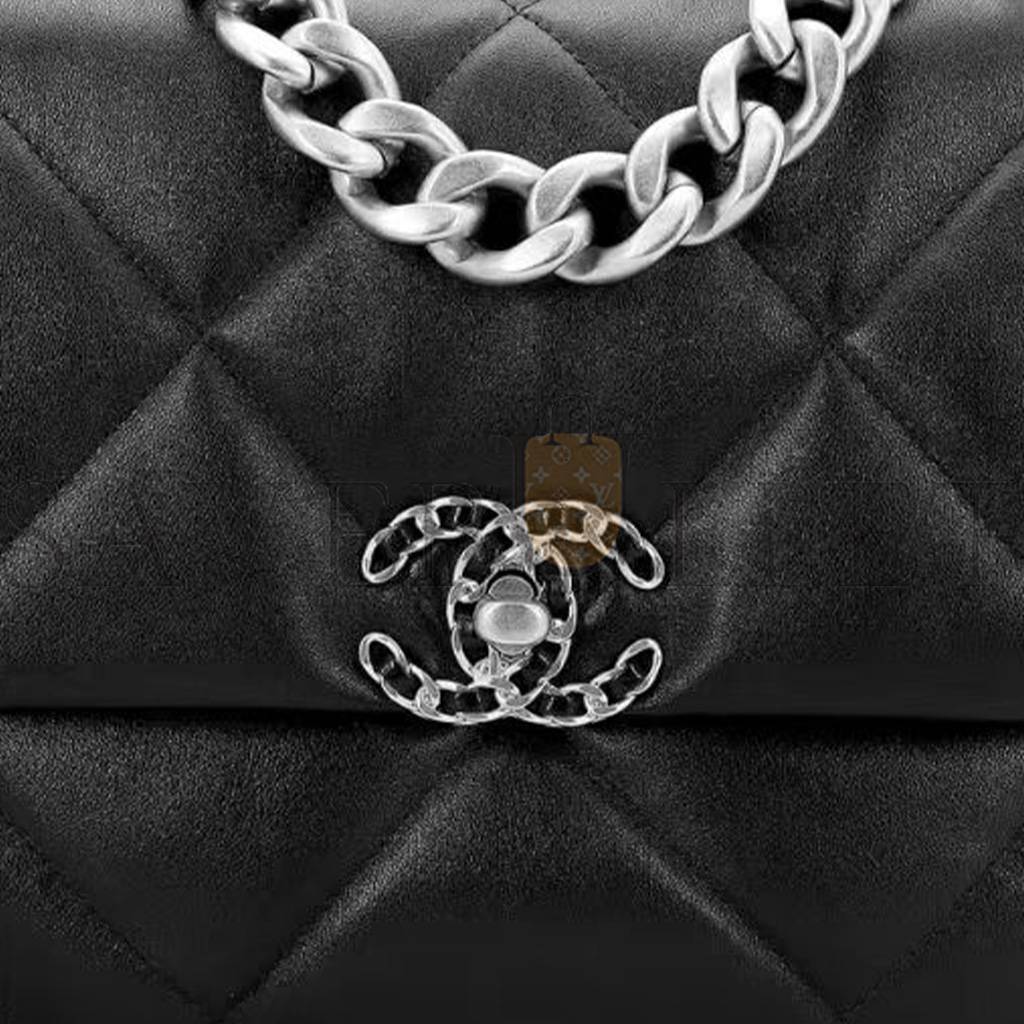 CHANEL 19 BAG MEDIUM SILVER BUCKLE CHAIN HANDLE FLIP BAG AS1161 (30*20*10cm)